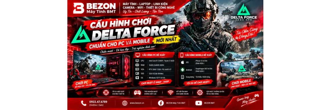 Cấu hình chơi Delta Force chuẩn cho PC và Mobile mới nhất