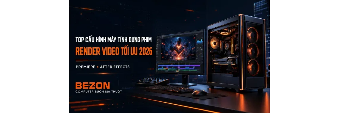 Top cấu hình máy tính dựng phim, render video (Premiere, After Effects) tối ưu nhất 2026