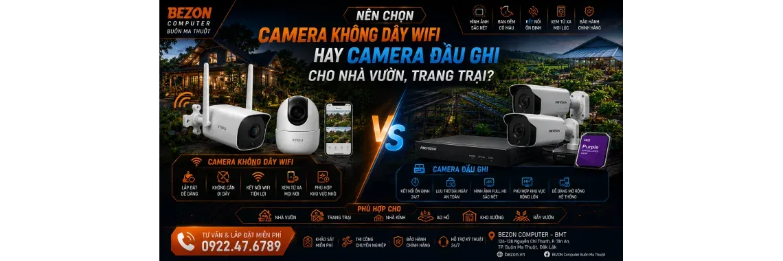 Nên Chọn Camera Không Dây WiFi Hay Camera Đầu Ghi Cho Nhà Vườn, Trang Trại?