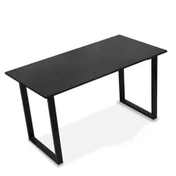 Bàn Gaming Chữ U 1m2 | Thép, Mặt bàn P1PB, Chân đen / Mặt đen