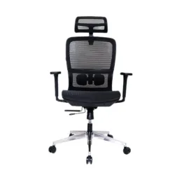 Ghế công thái học GAMI LUM2 | Đen, 150kg, Chân xoay, tay 2D, Lưng lưới