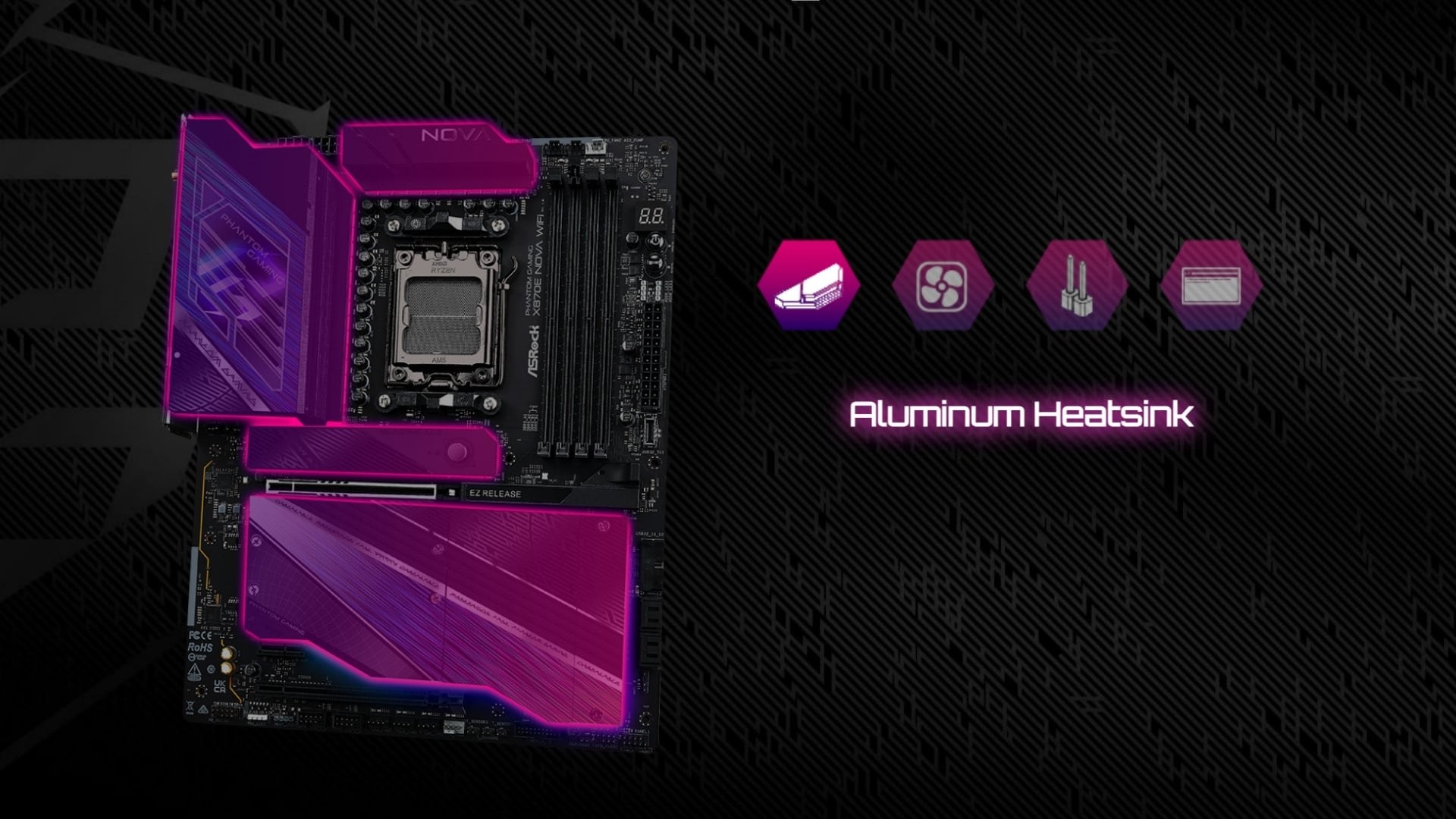 ASRock X870E Nova WiFi - Thiết kế làm mát thông minh
