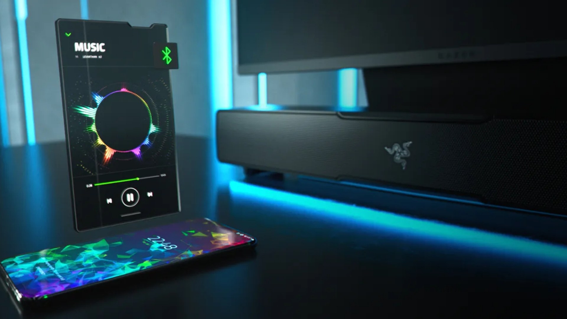 Loa Razer Leviathan V2 Bluetooth Gaming Speaker - Bluetooth 5.2 độ trễ thấp 60ms